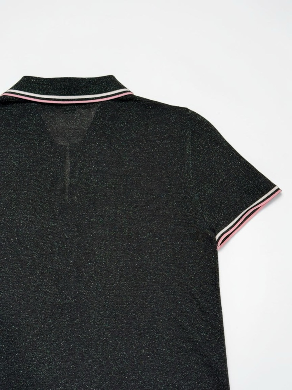 Alexander Wang Black and Green Semi-Sheer Metallic Polo XS - Picture 6 of 6